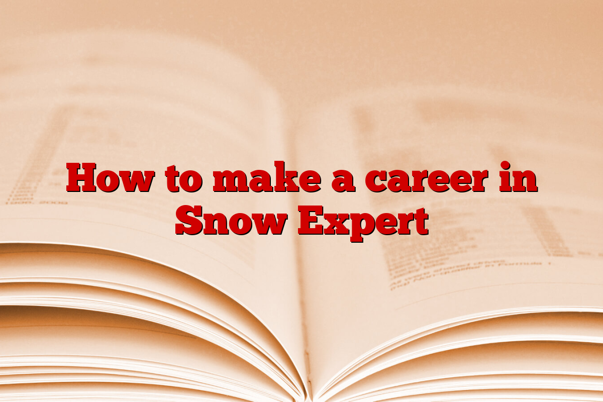 How to make a career in Snow Expert