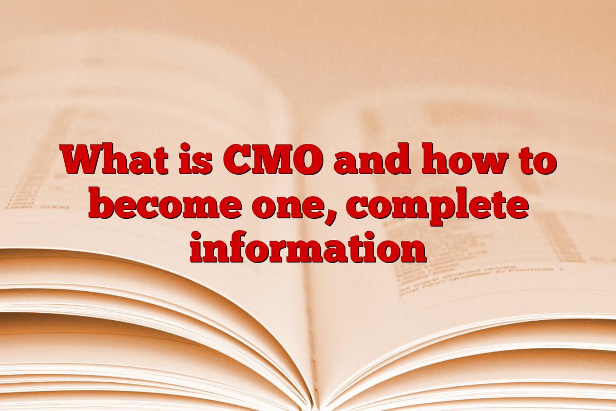 What is CMO and how to become one, complete information