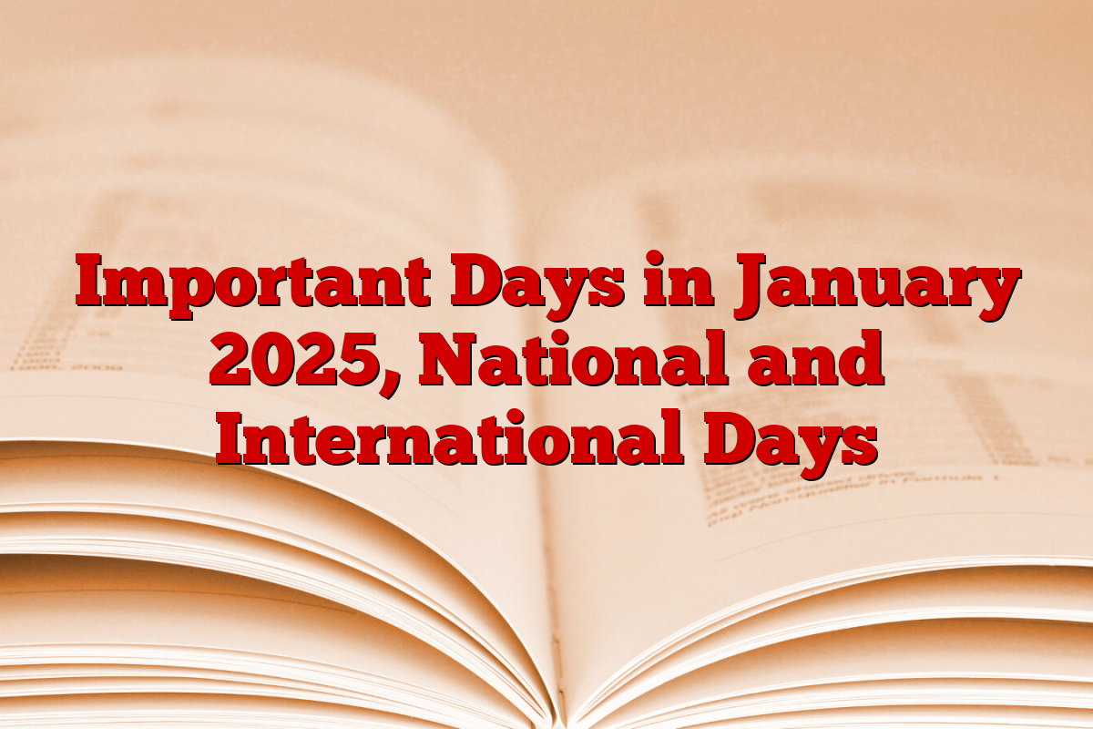 Important Days in January 2025, National and International Days
