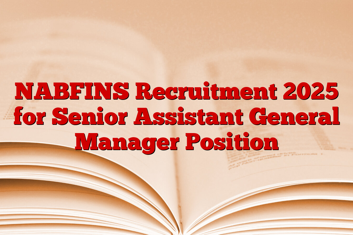 NABFINS Recruitment 2025 for Senior Assistant General Manager Position