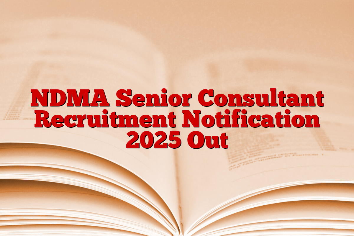 NDMA Senior Consultant Recruitment Notification 2025 Out