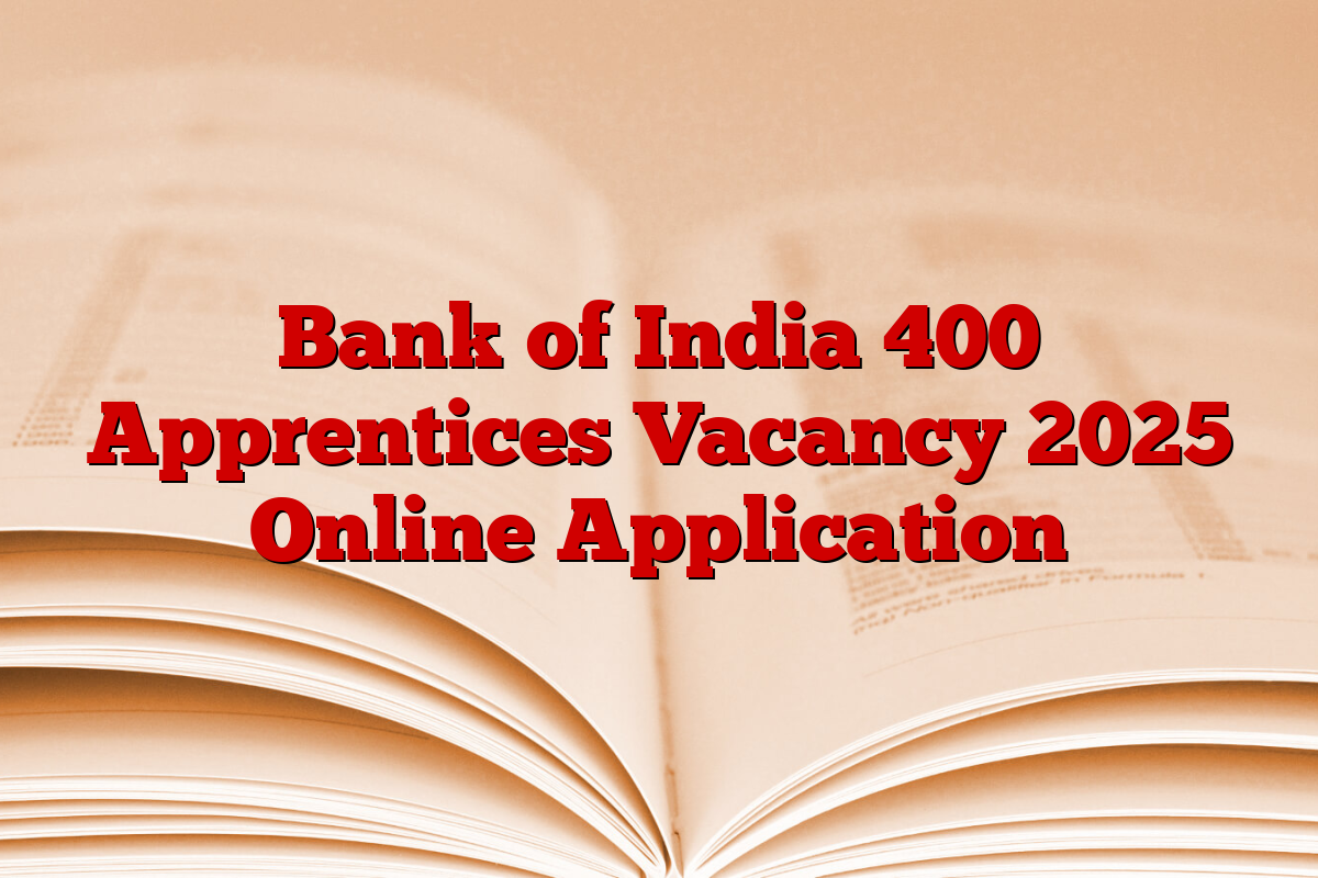 Bank of India 400 Apprentices Vacancy 2025 Online Application