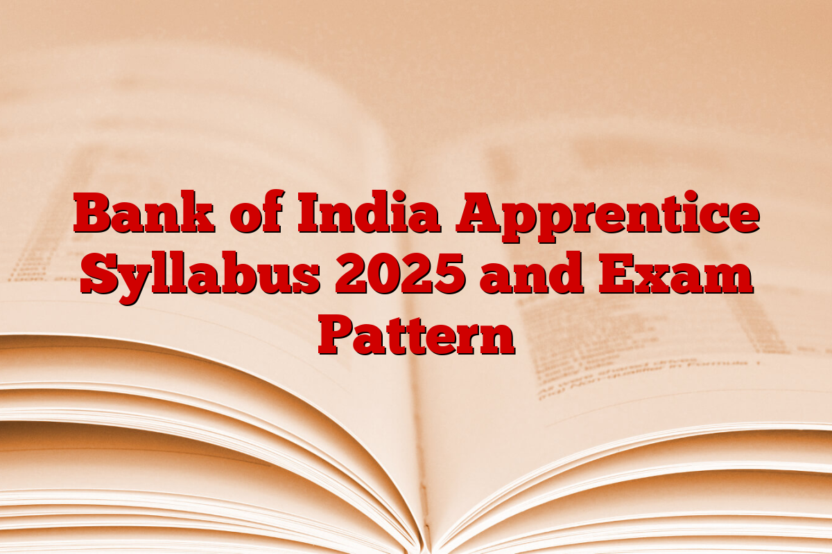 Bank of India Apprentice Syllabus 2025 and Exam Pattern