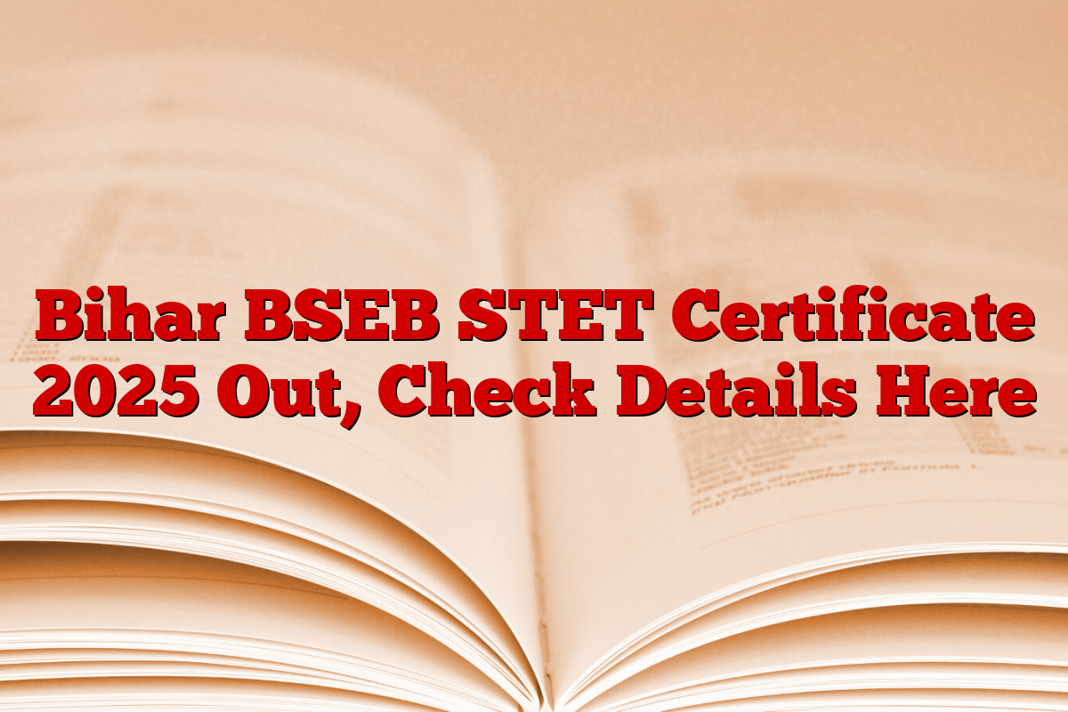 Bihar BSEB STET Certificate 2025 Out, Check Details Here