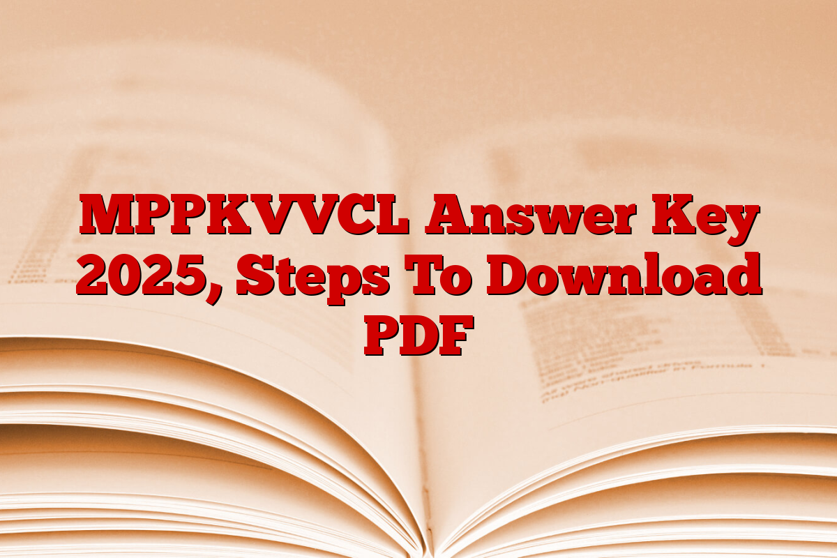 MPPKVVCL Answer Key 2025, Steps To Download PDF
