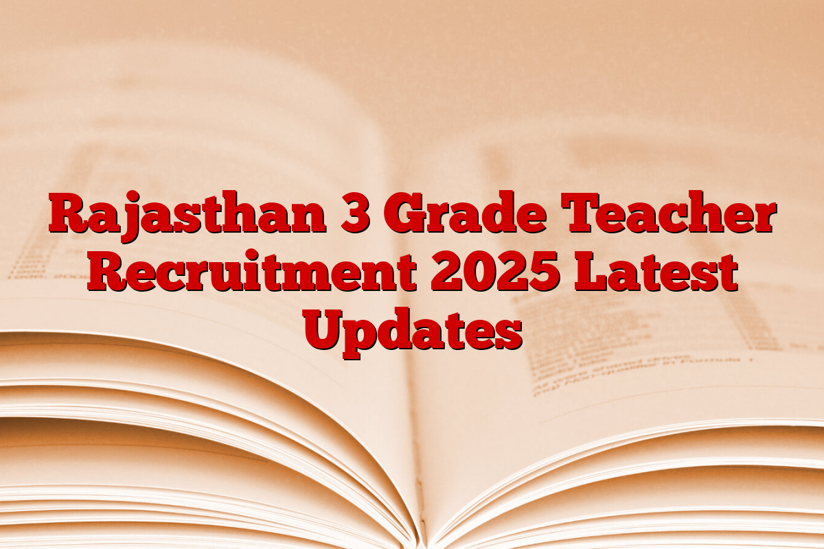 Rajasthan 3 Grade Teacher Recruitment 2025 Latest Updates