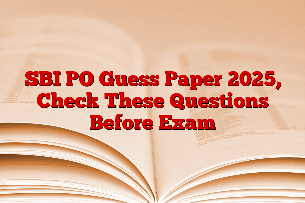 SBI PO Guess Paper 2025, Check These Questions Before Exam