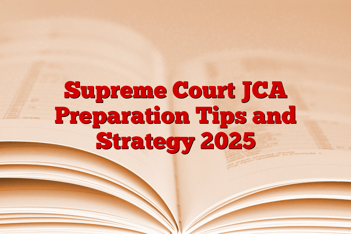 Supreme Court JCA Preparation Tips and Strategy 2025