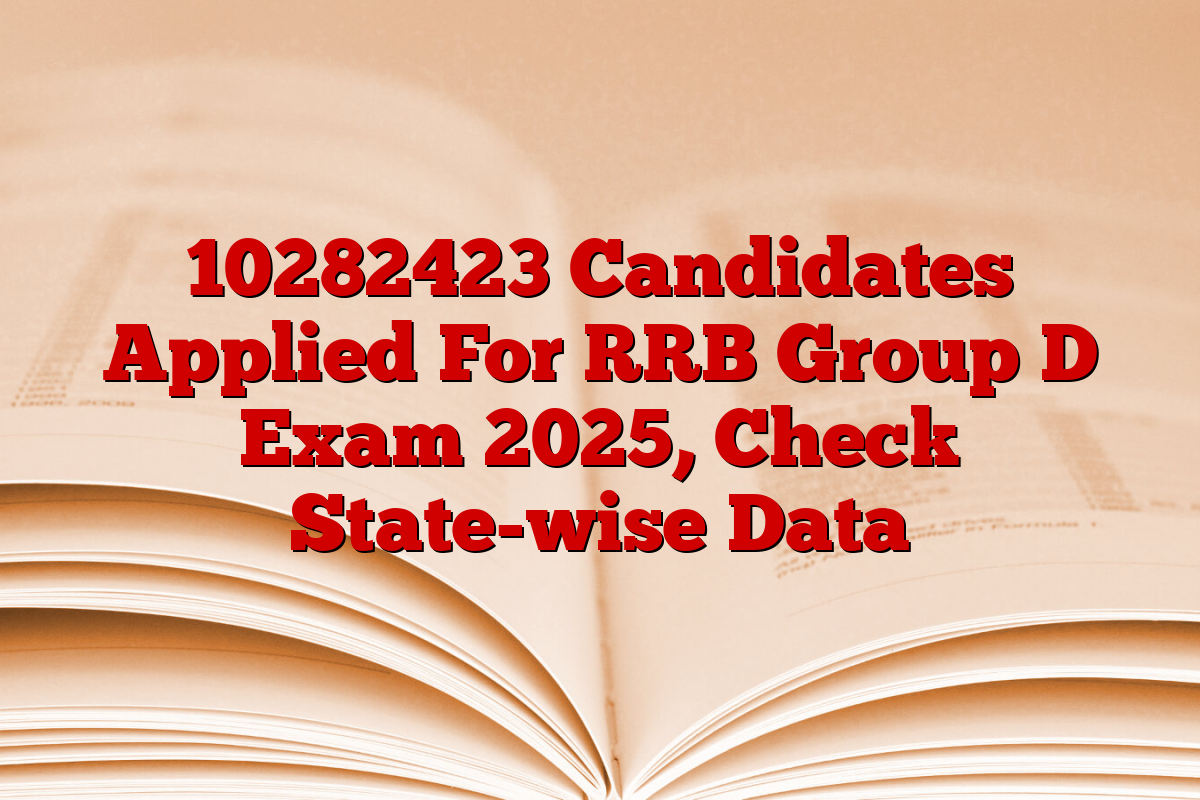 10282423 Candidates Applied For RRB Group D Exam 2025, Check State-wise Data