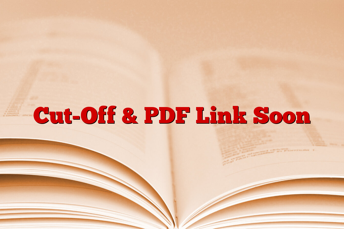 Cut-Off & PDF Link Soon