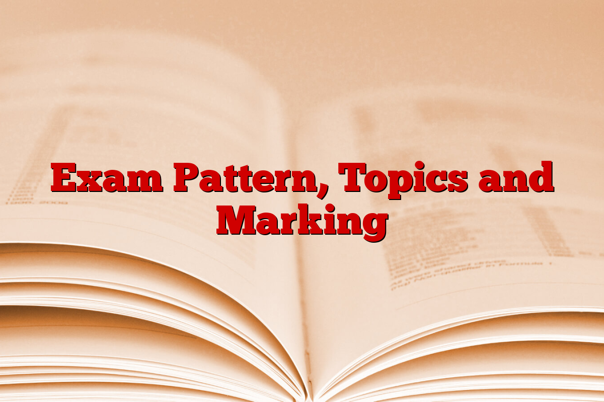 Exam Pattern, Topics and Marking Exam Pattern, Topics and Marking