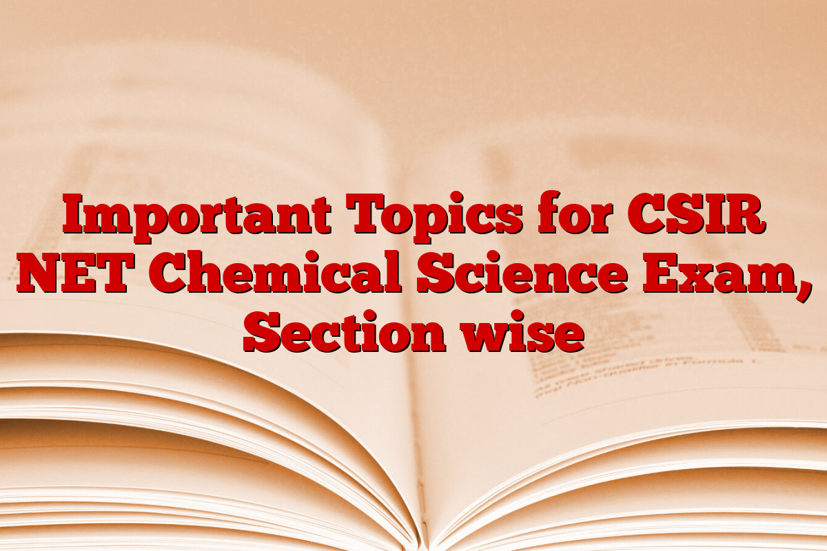 Important Topics for CSIR NET Chemical Science Exam, Section wise