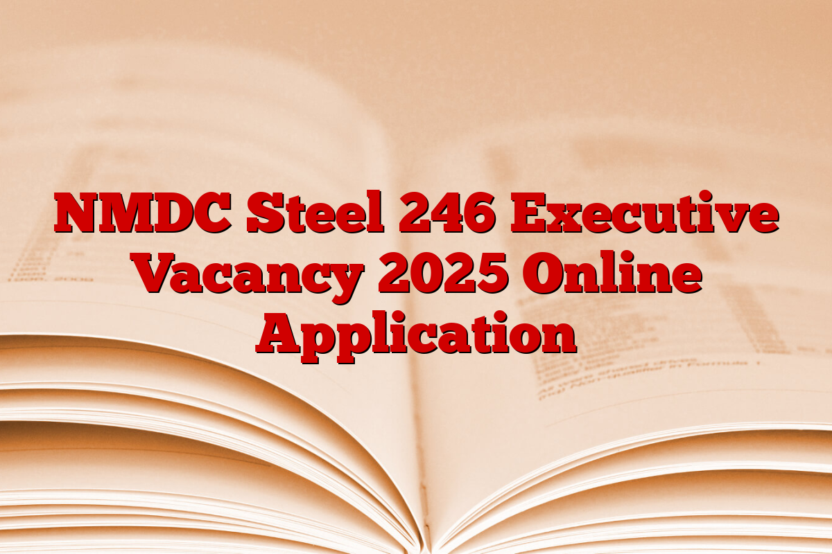NMDC Steel 246 Executive Vacancy 2025 Online Application