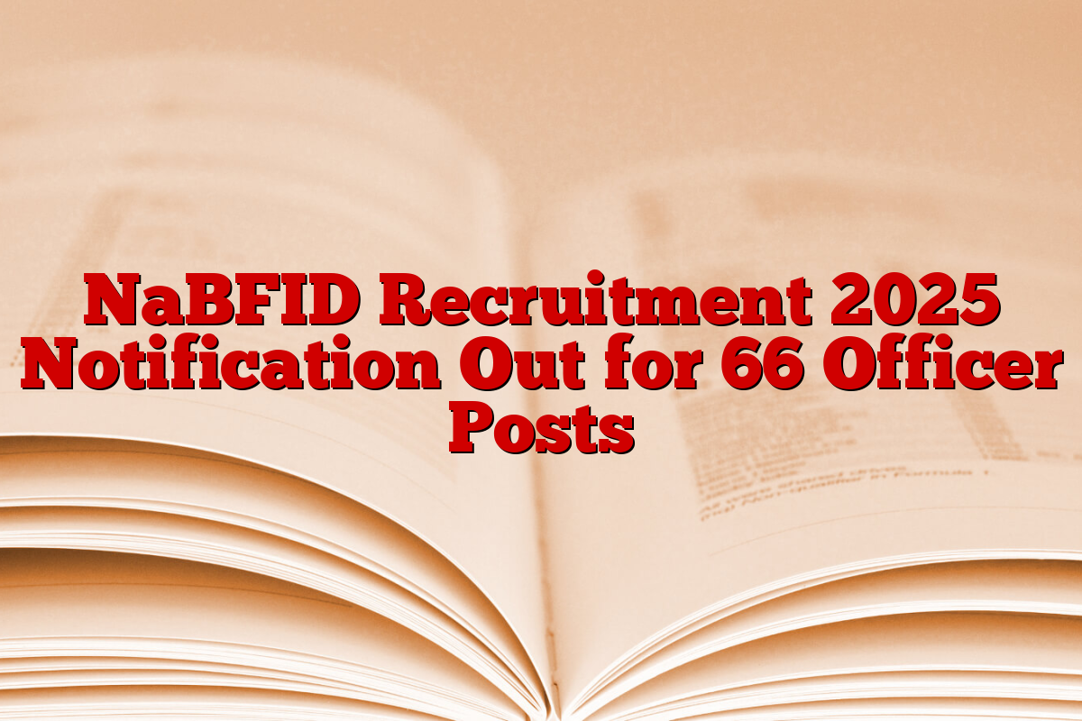 NaBFID Recruitment 2025 Notification Out for 66 Officer Posts