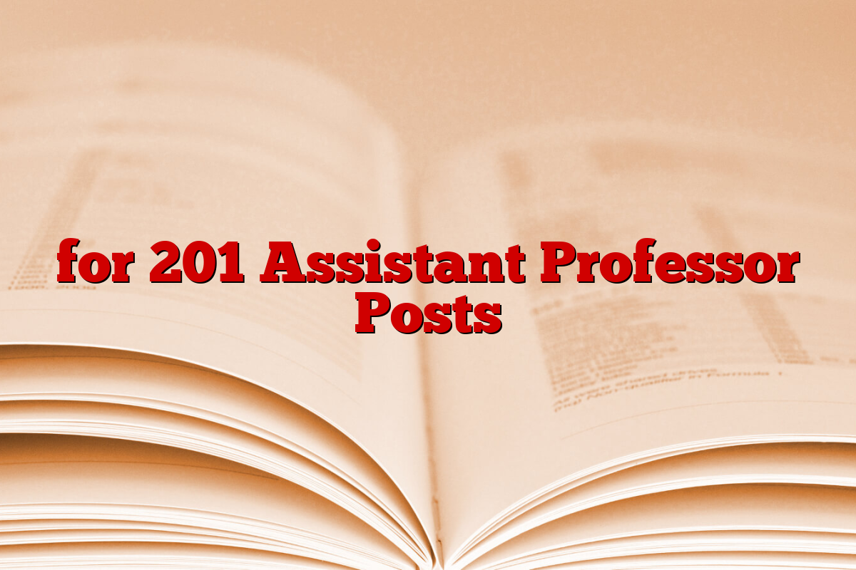 for 201 Assistant Professor Posts