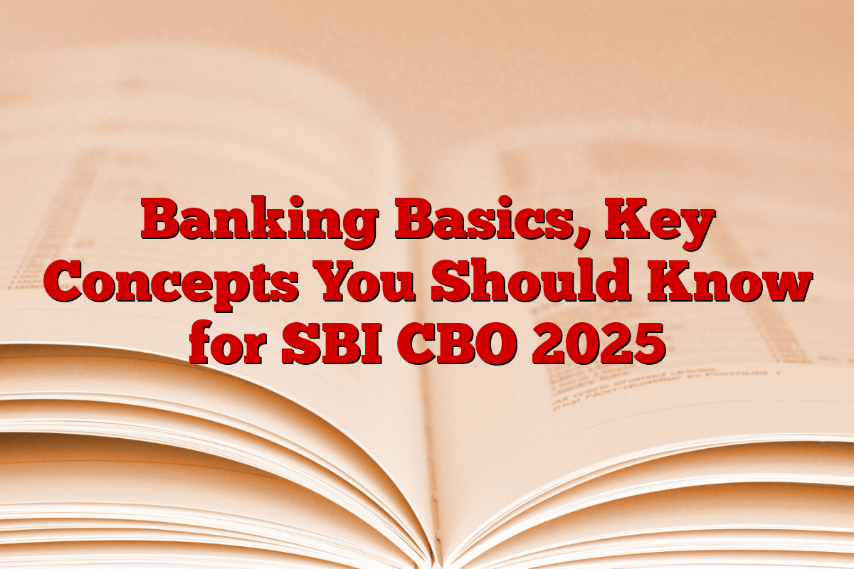 Banking Basics, Key Concepts You Should Know for SBI CBO 2025