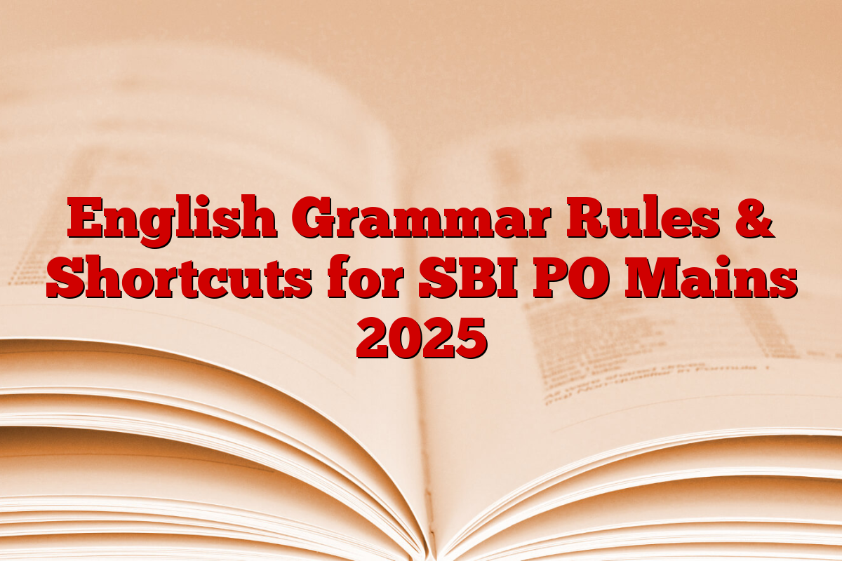 English Grammar Rules & Shortcuts for SBI PO Mains 2025