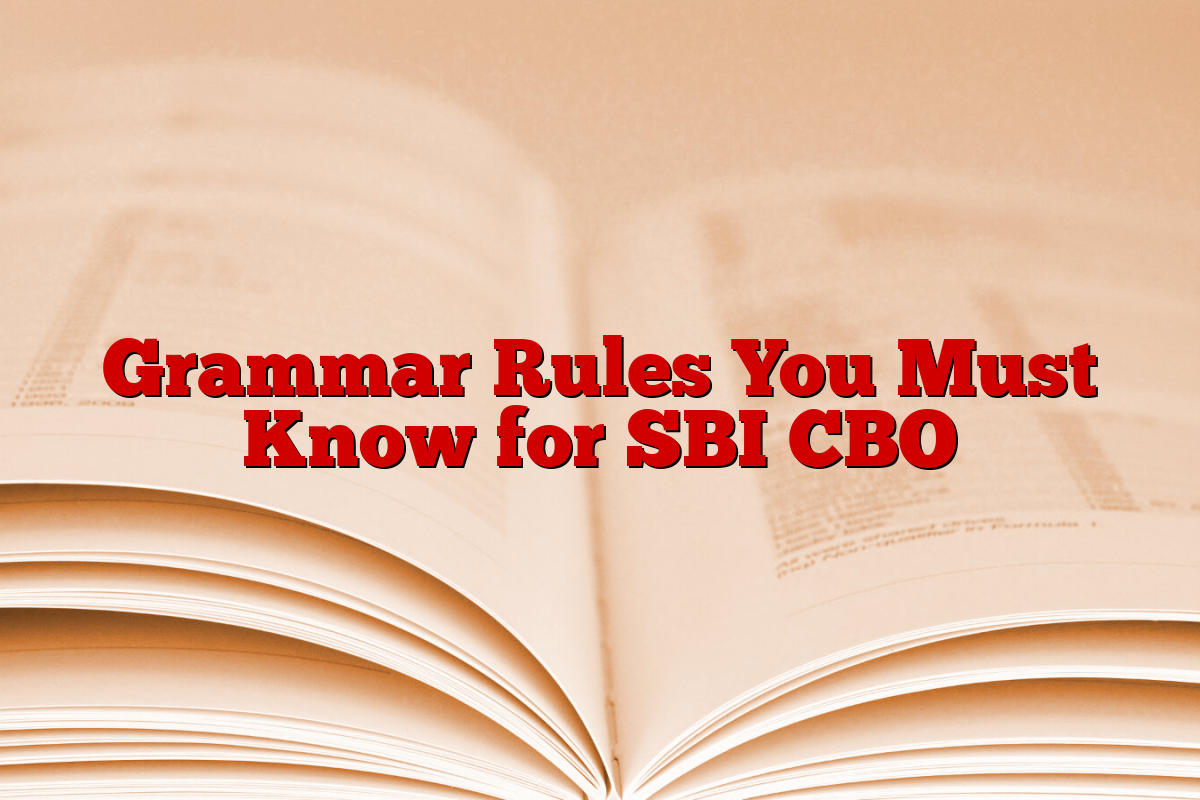Grammar Rules You Must Know for SBI CBO