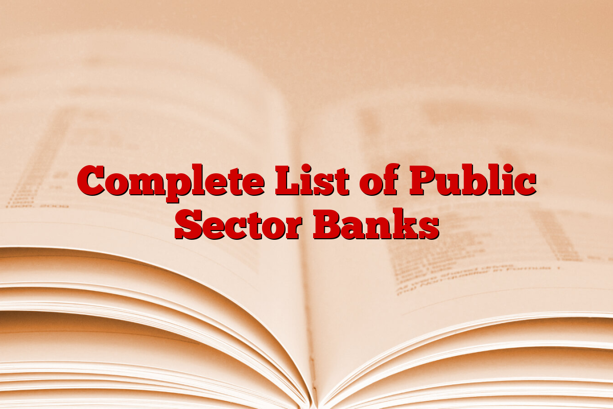 Complete List of Public Sector Banks