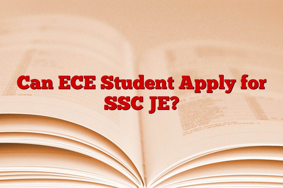 Can ECE Student Apply for SSC JE?