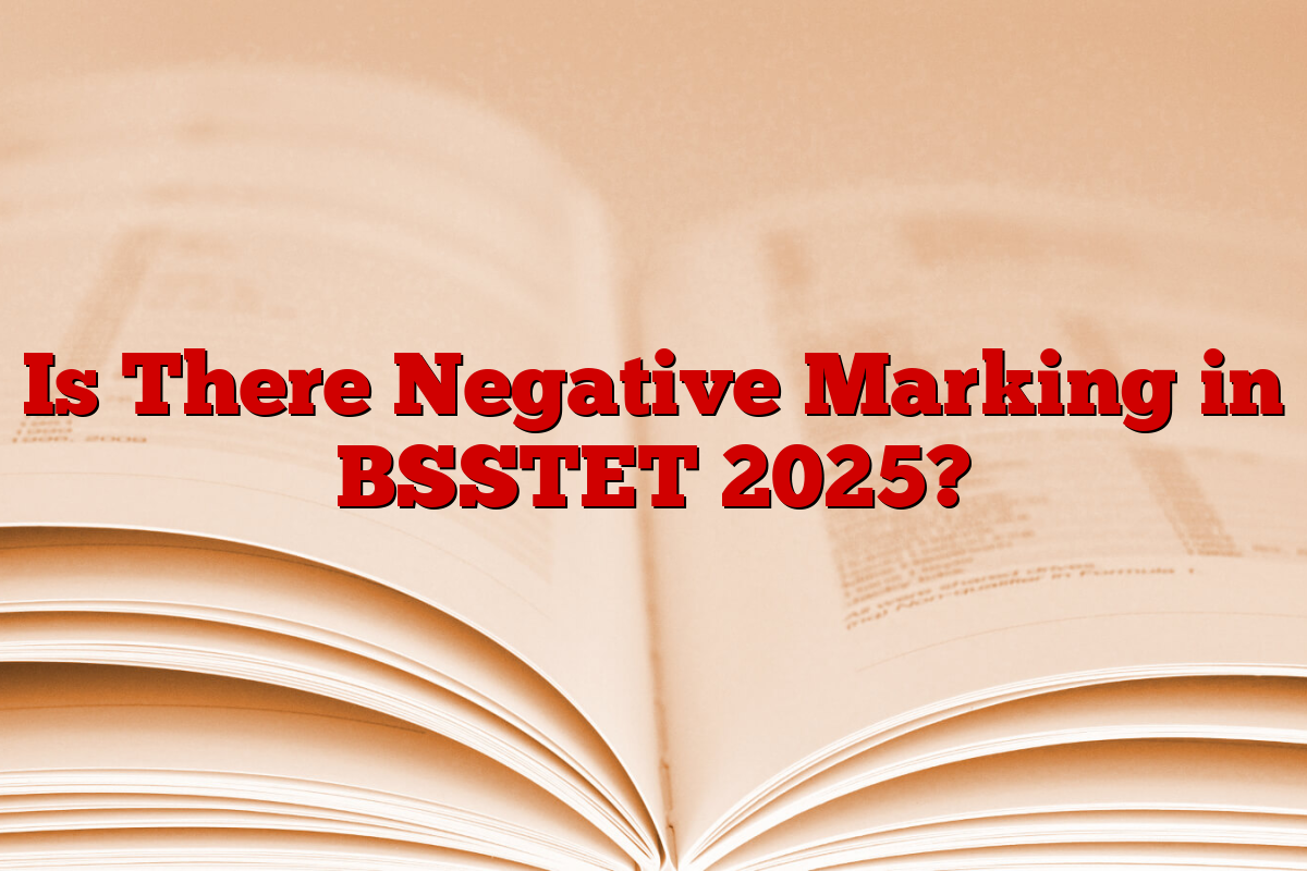 Is There Negative Marking in BSSTET 2025?