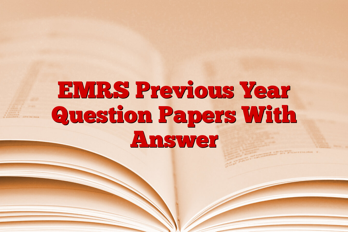 EMRS Previous Year Question Papers With Answer