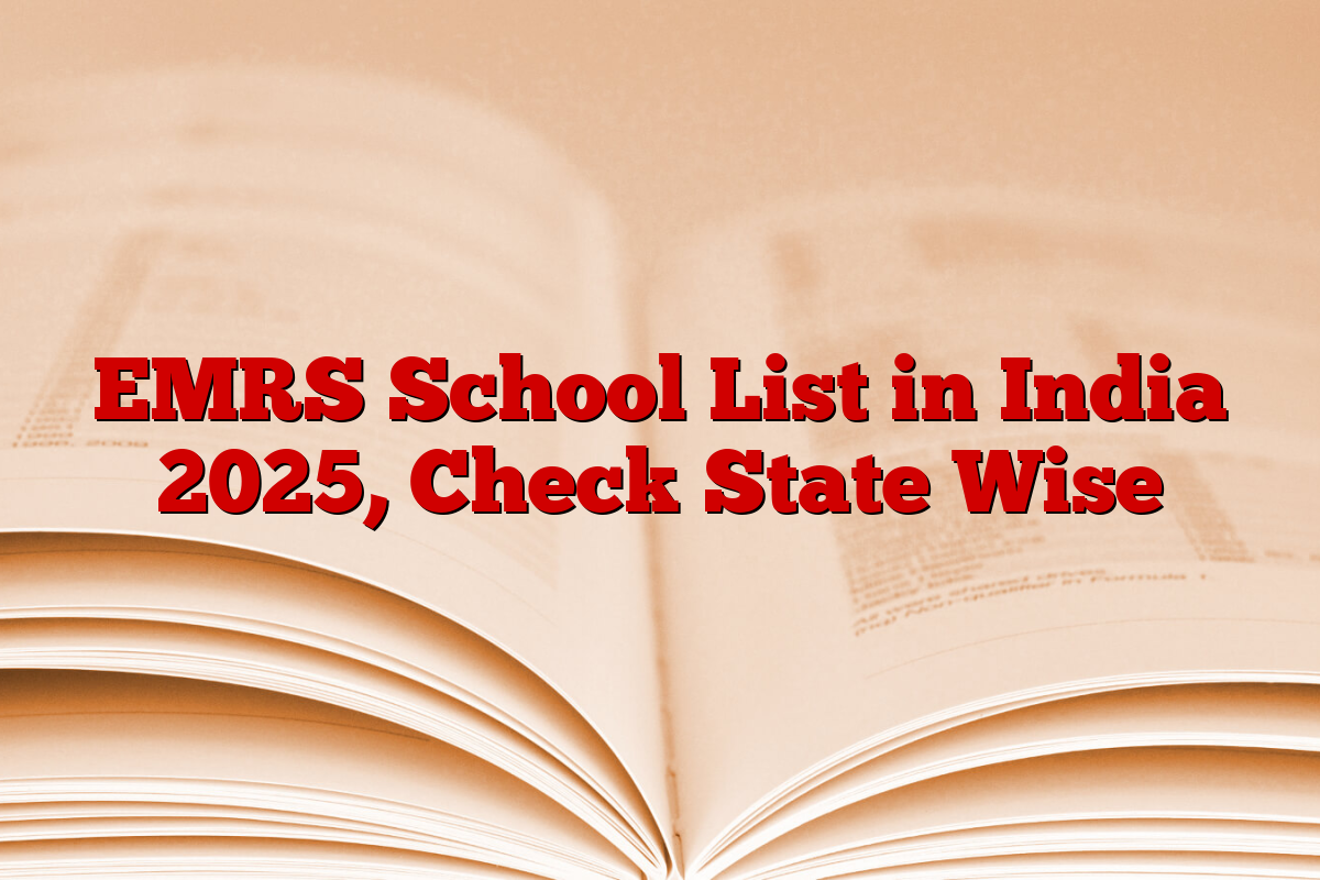 EMRS School List in India 2025, Check State Wise