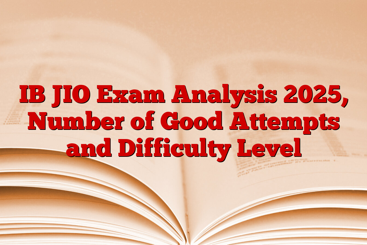 IB JIO Exam Analysis 2025, Number of Good Attempts and Difficulty Level