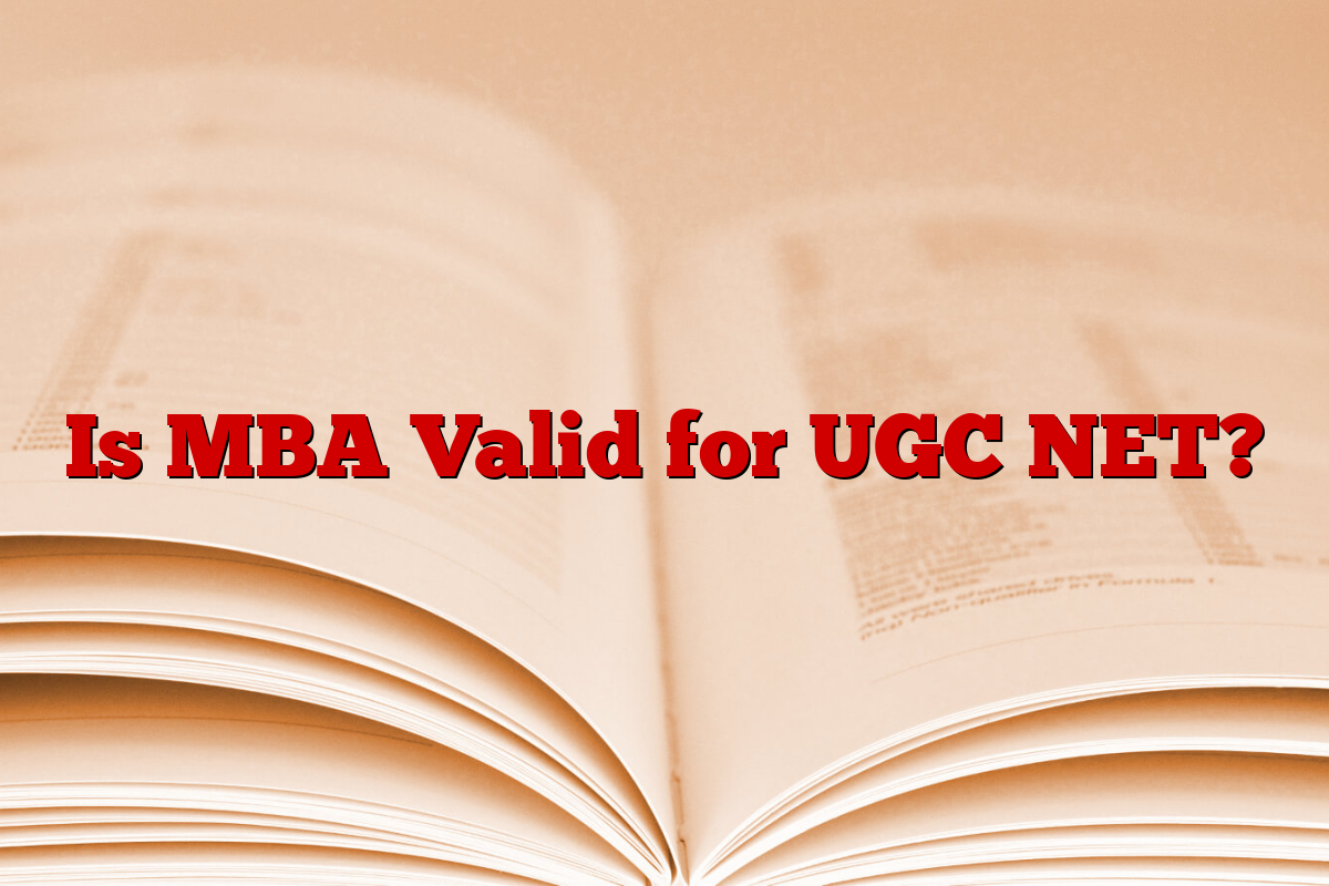 Is MBA Valid for UGC NET?